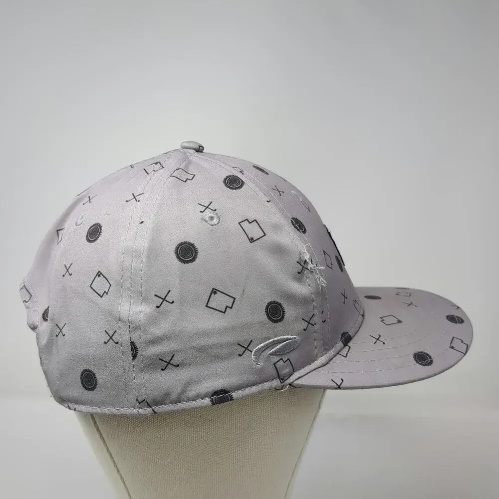 Pukka Entrada Snow Canyon Golf Hat Gray One Size Snapback Utah Pattern Flat Brim